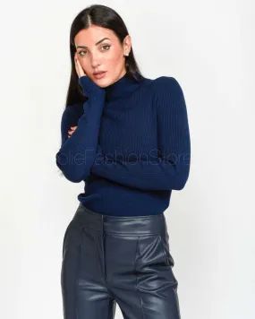 ---------------  ---------------  ---------------  ---------------  --------------Not Shy Ribbed Turtleneck Blue------