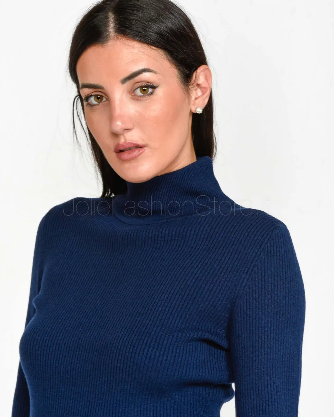 ---------------  ---------------  ---------------  ---------------  --------------Not Shy Ribbed Turtleneck Blue------