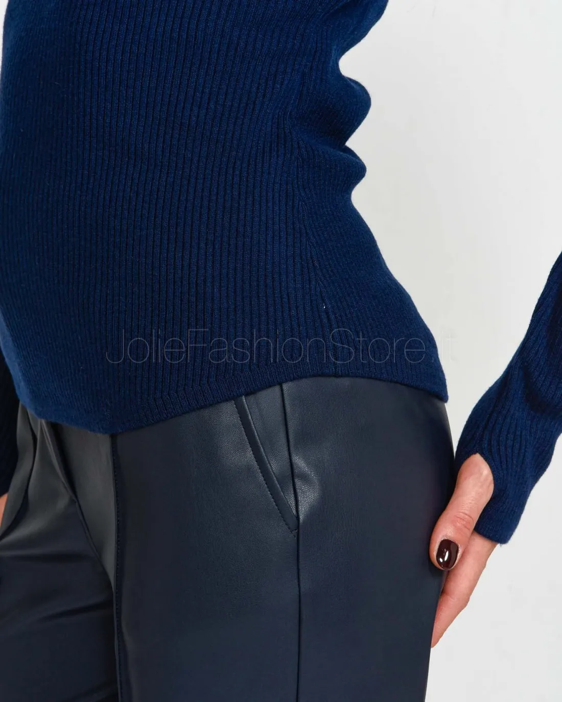 ---------------  ---------------  ---------------  ---------------  --------------Not Shy Ribbed Turtleneck Blue------