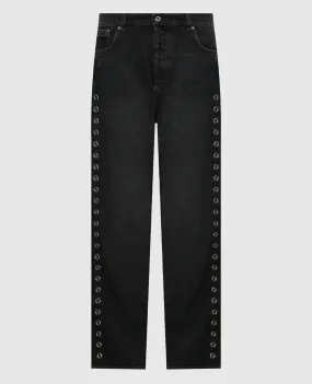 Off-White Jeans grigi con occhielli OMYA180F23DEN004