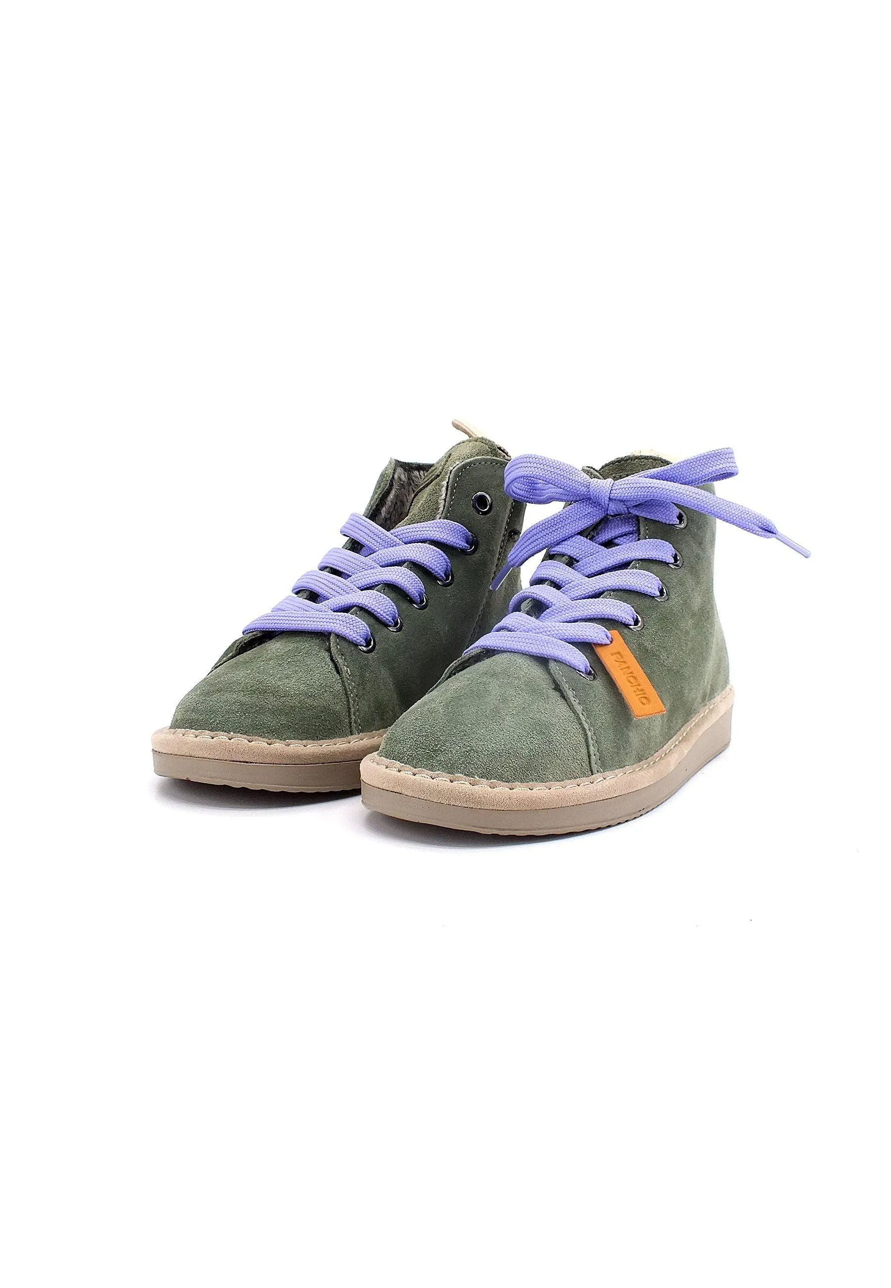 PAN CHIC Ankle Boot Sneaker Pelo Bimbo Military Green Urban Violet P01B1400200006