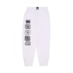 pantalone tuta leggero uomo graffiti patch joggers WHITE