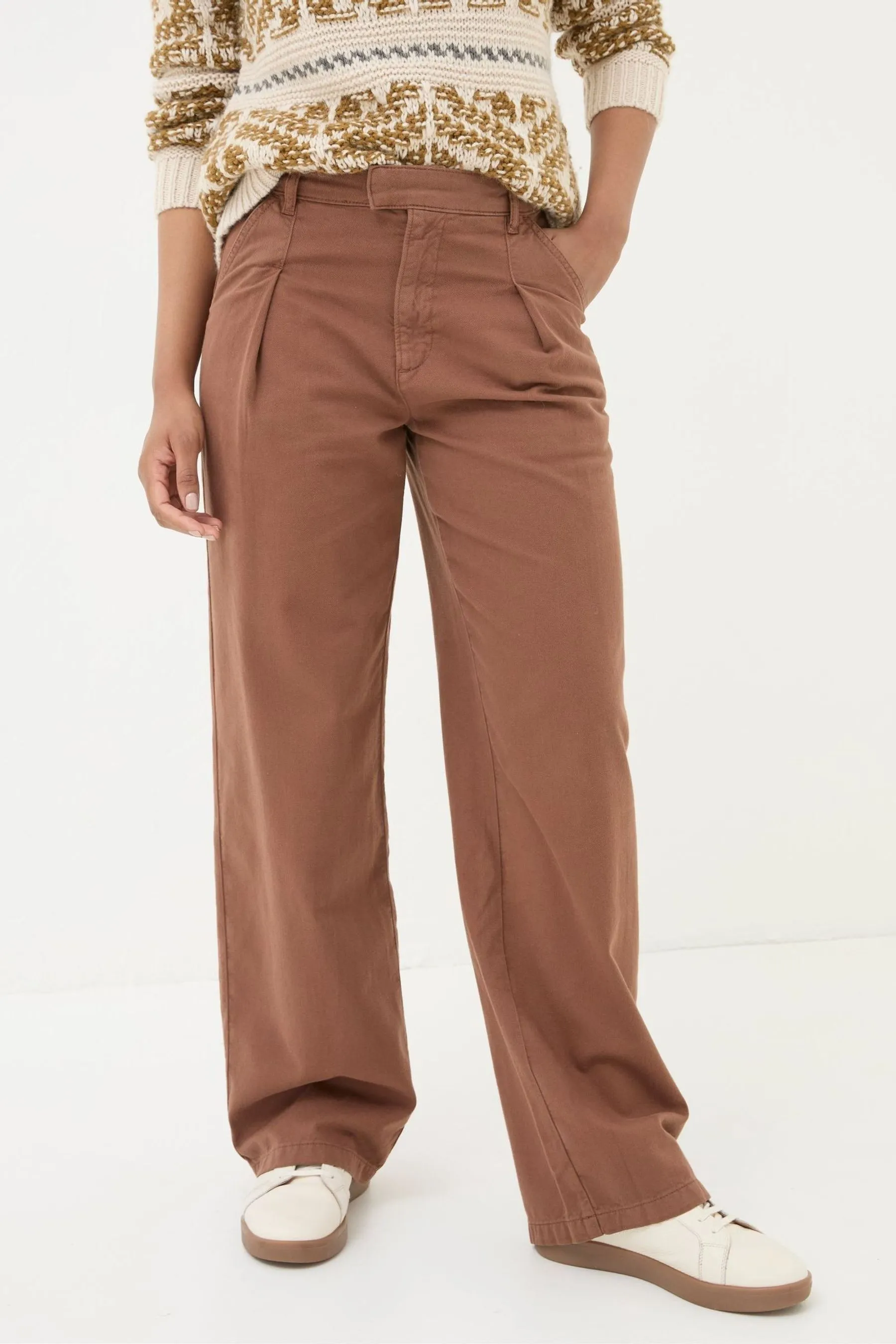 Pantaloni FatFace in twill a gamba larga    