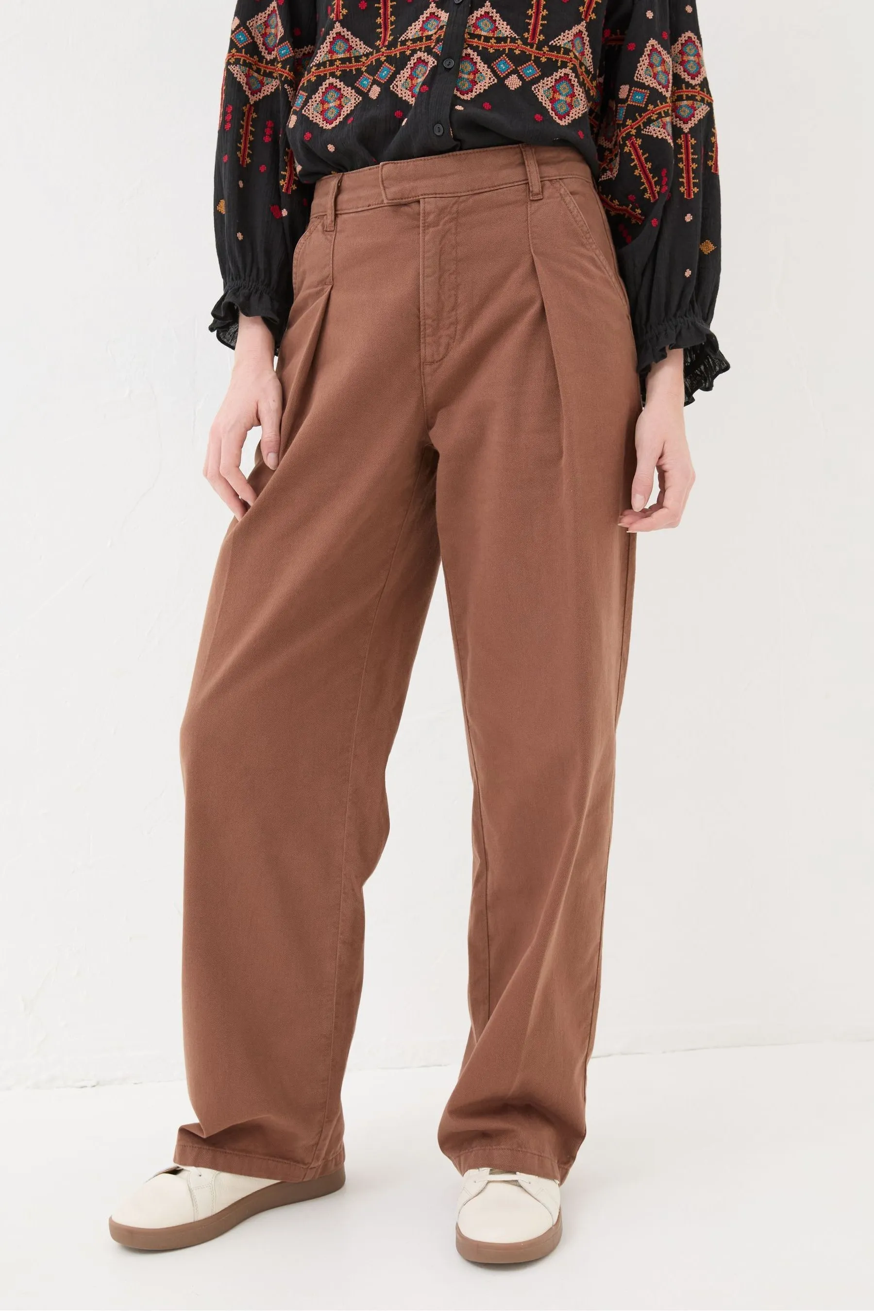 Pantaloni FatFace in twill a gamba larga    