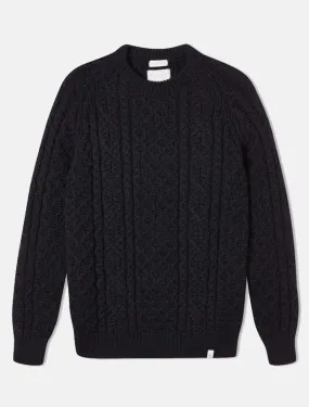 Peregrine Hudson Aran Jumper Navy