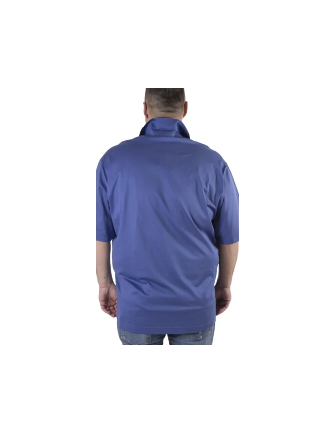 Polo Filo Scozia taglie comode bluette .