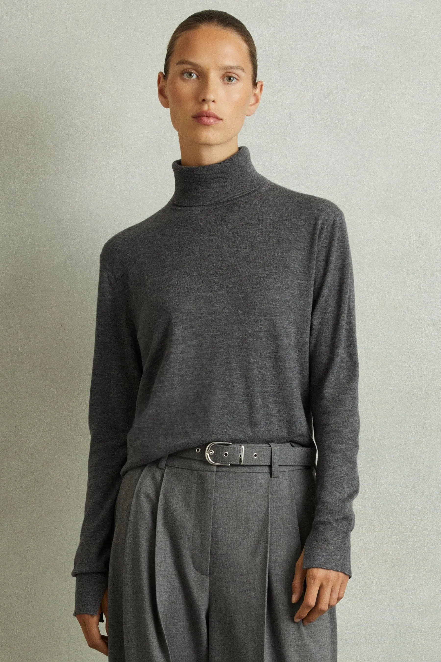 Reiss Macy Merino Wool Roll Neck Jumper    