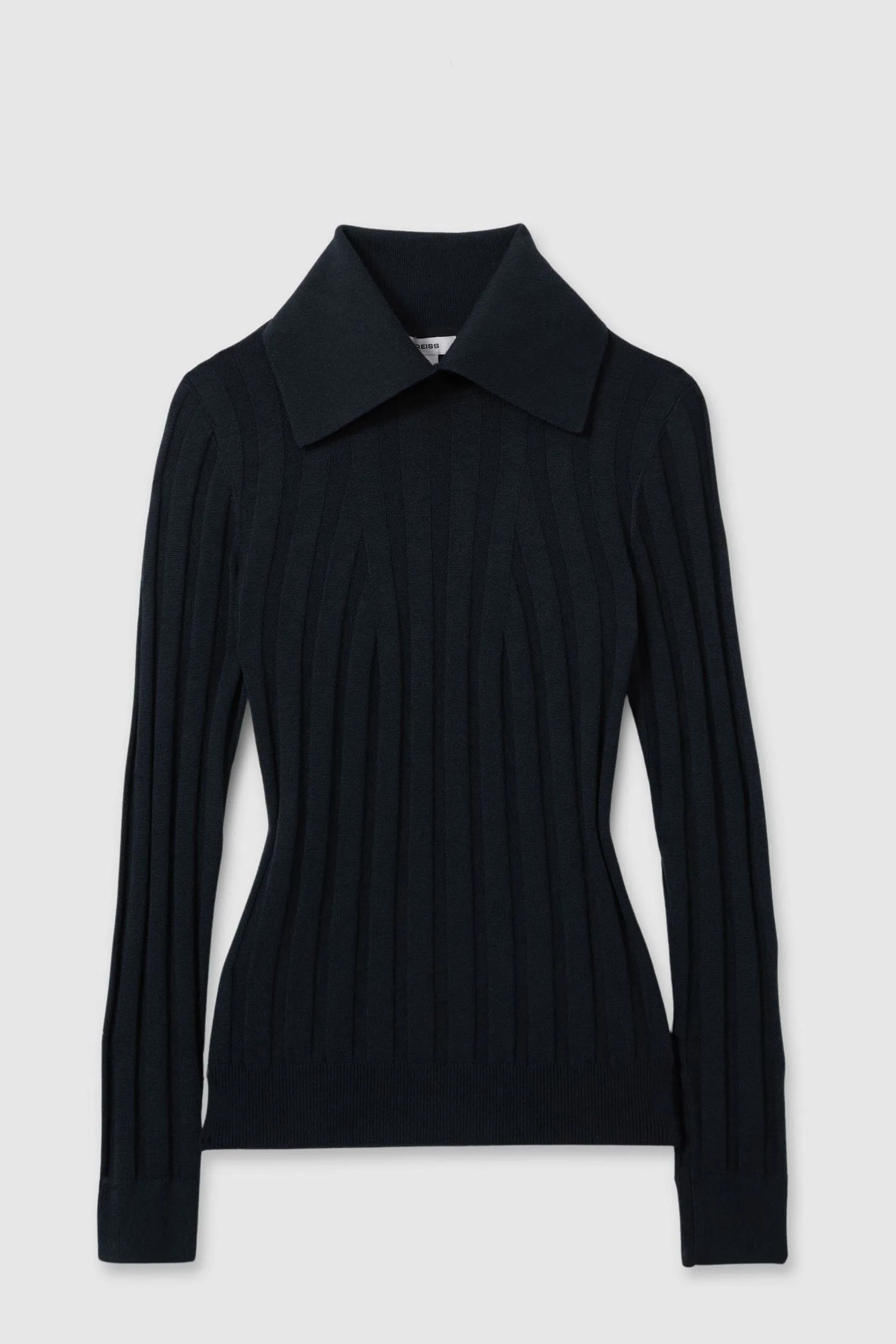 Reiss Winter Ribbed Collared Jumper    