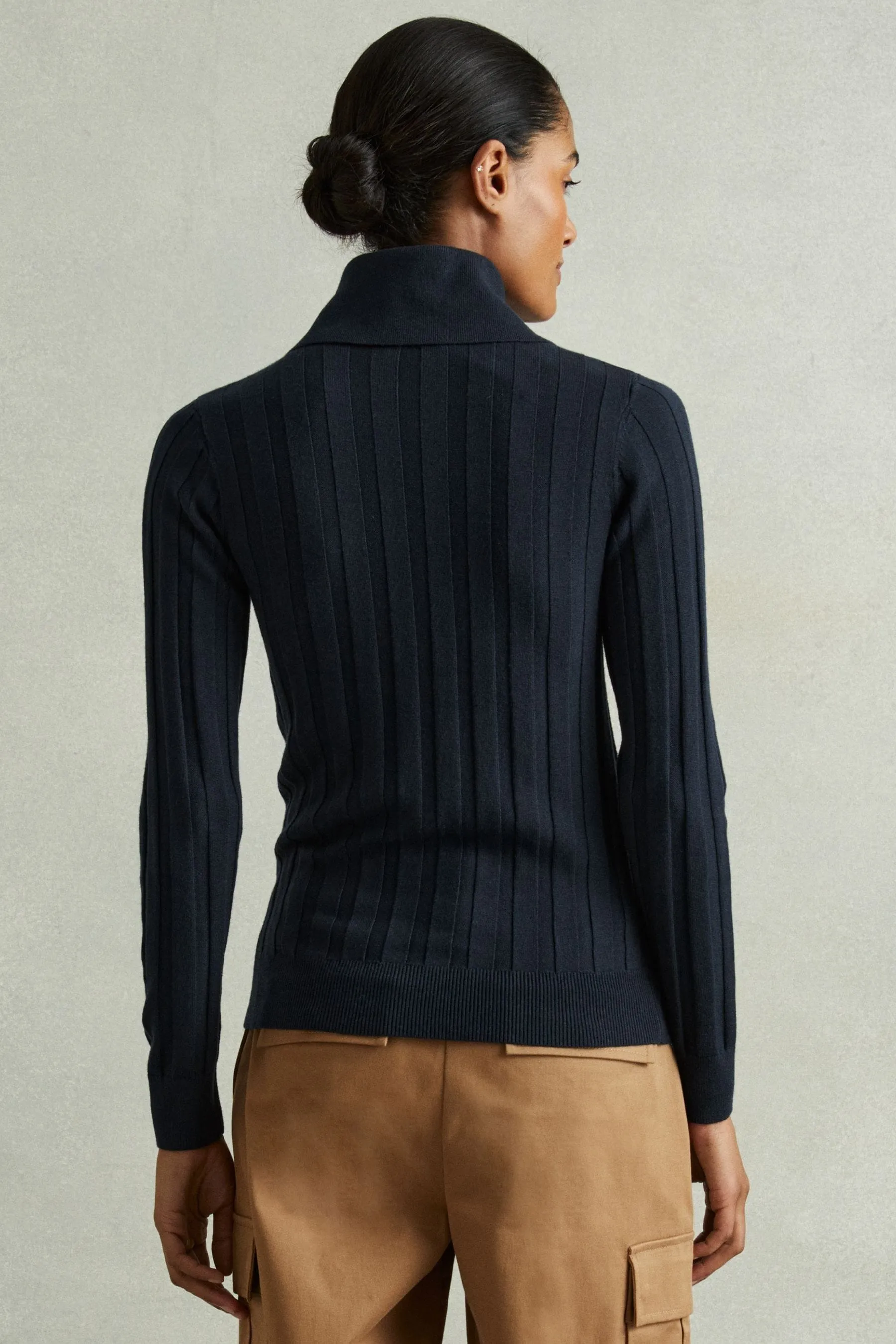 Reiss Winter Ribbed Collared Jumper    