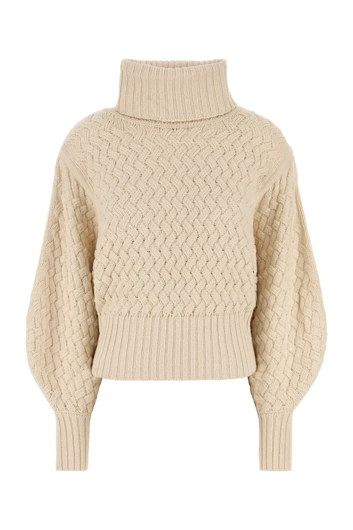 Sand wool blend Illustration sweater    