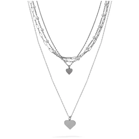 SARNIORO Collana donna multifilo in argento 925 con cuore 