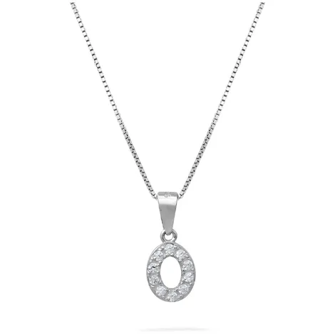 SARNIORO Collana in argento 925 con centrale a lettera O