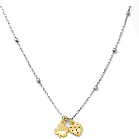 SARNIORO Collana in oro 9 Kt con piccoli charms 