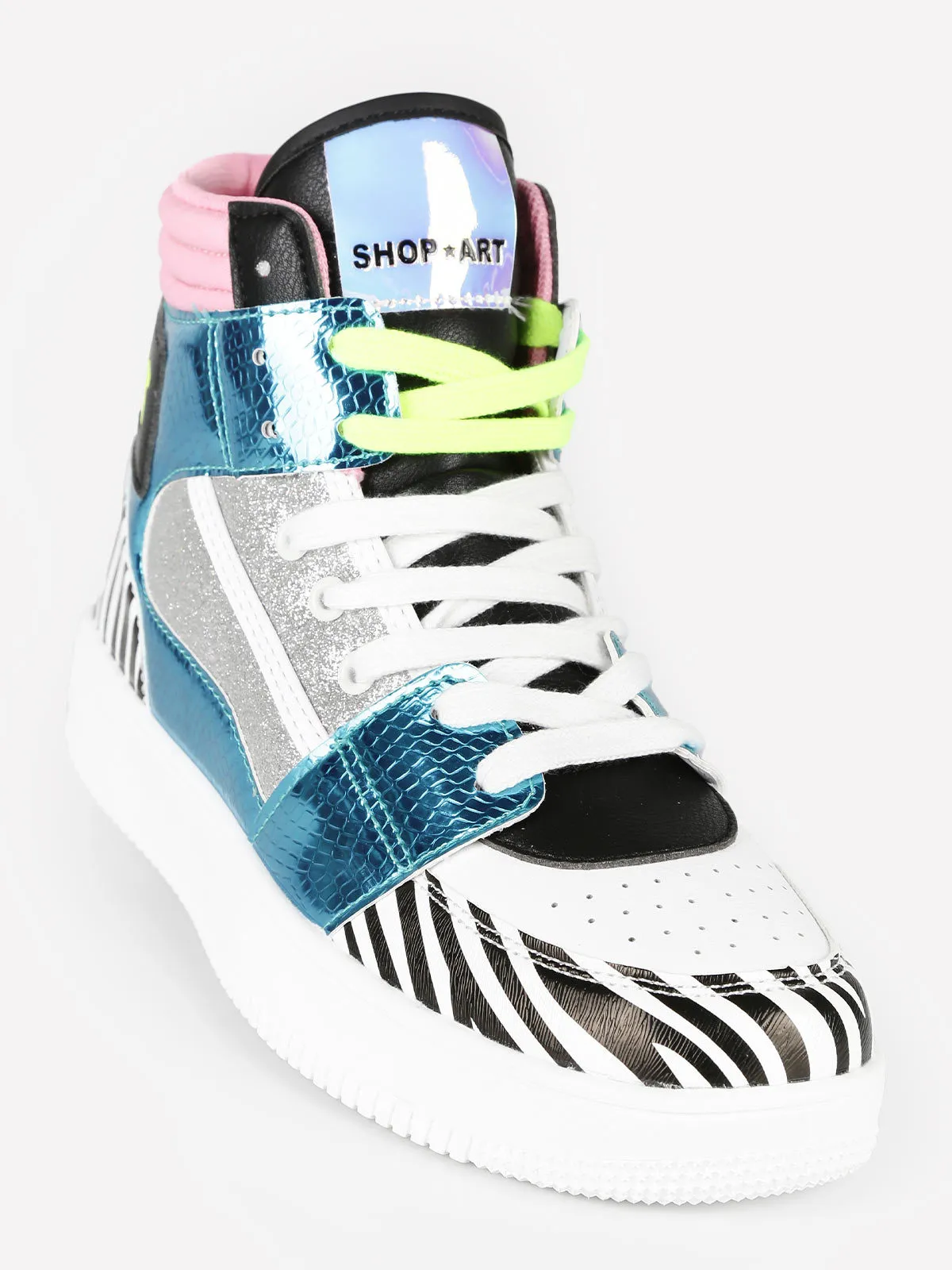 Shop Art BASKETBALL HAILEY Hohe Animalier-Glitzer-Sneaker für Damen