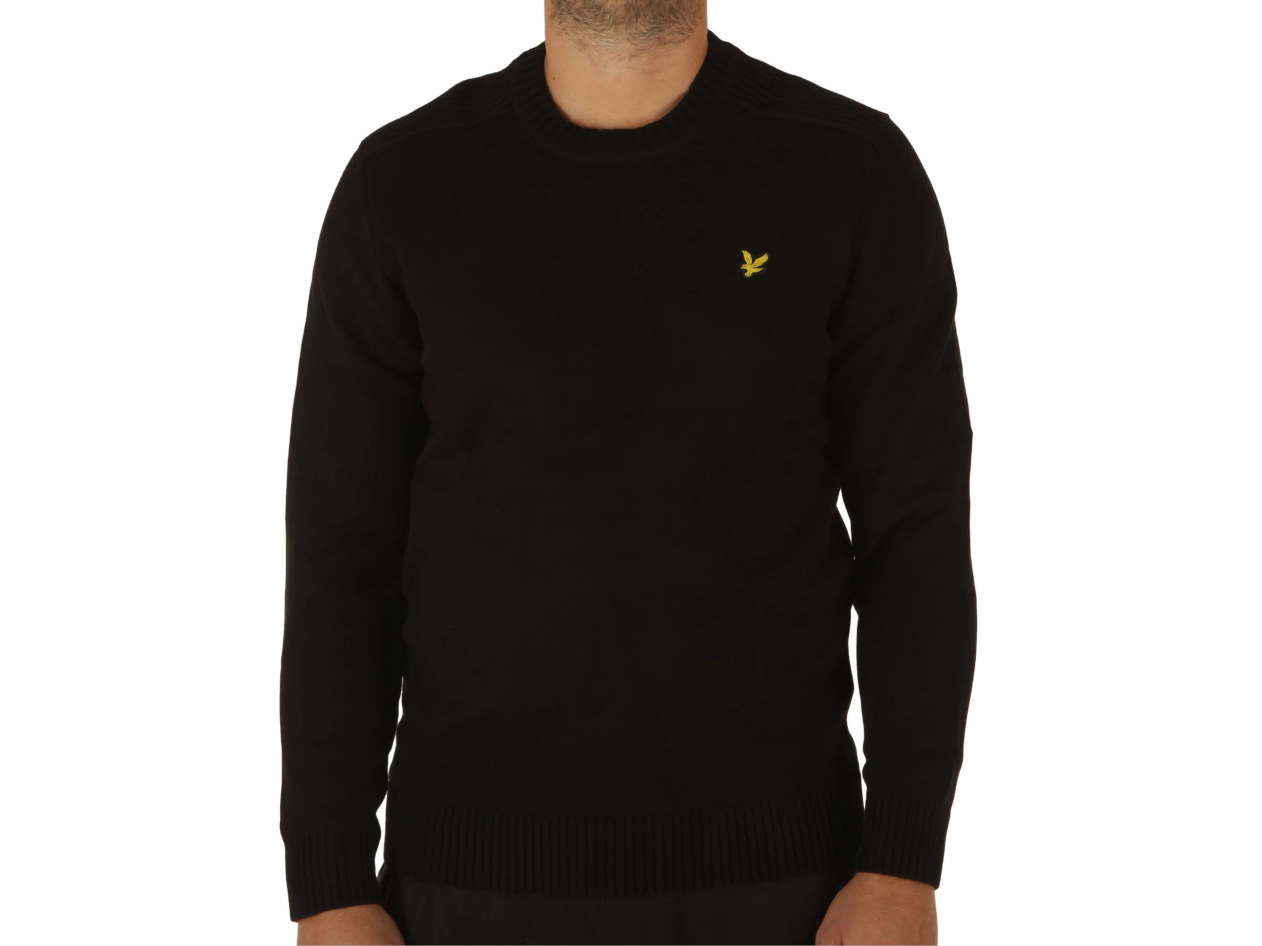 Shoulder Detail Crew Neck Jumper Jet Black