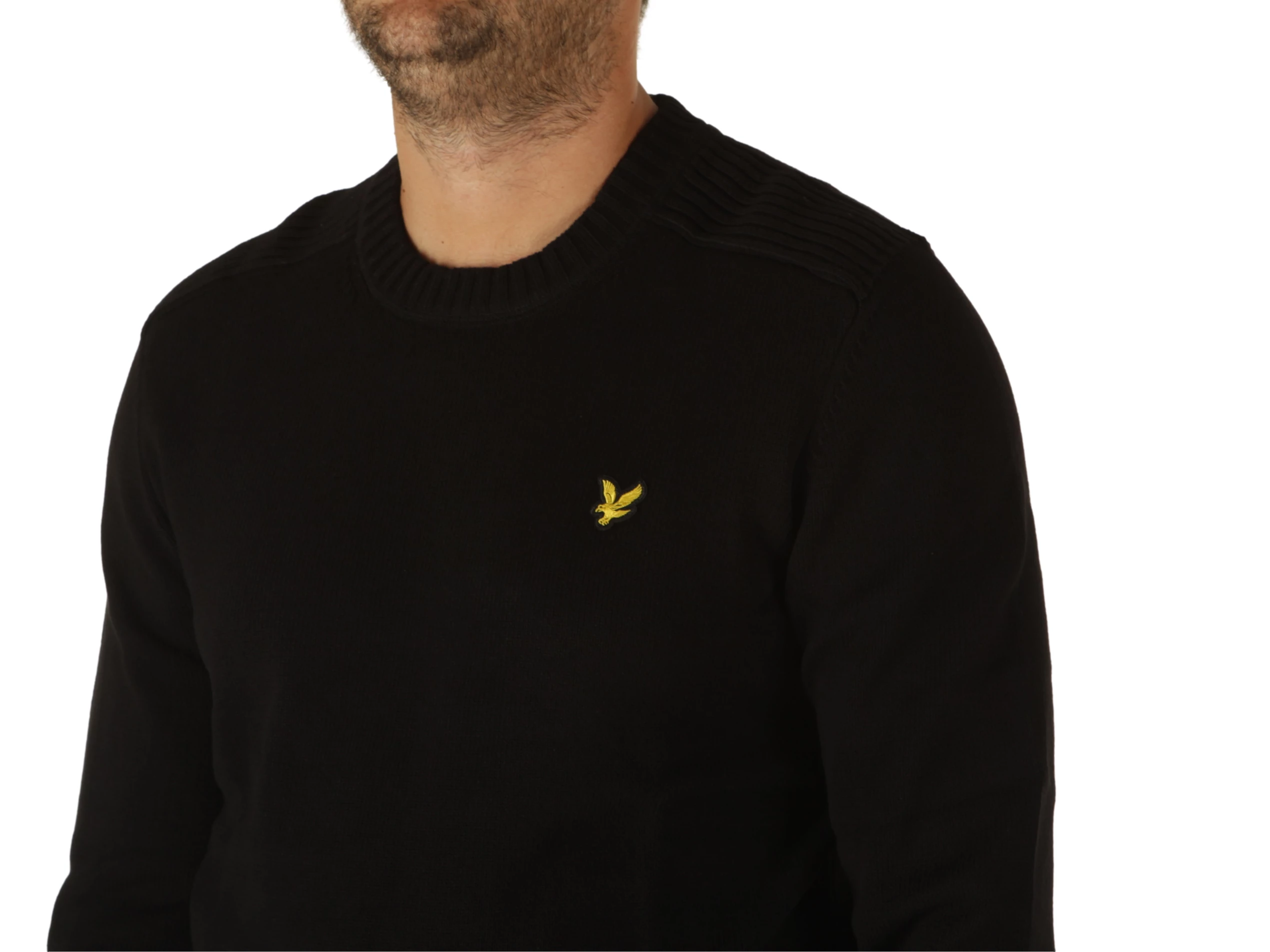 Shoulder Detail Crew Neck Jumper Jet Black