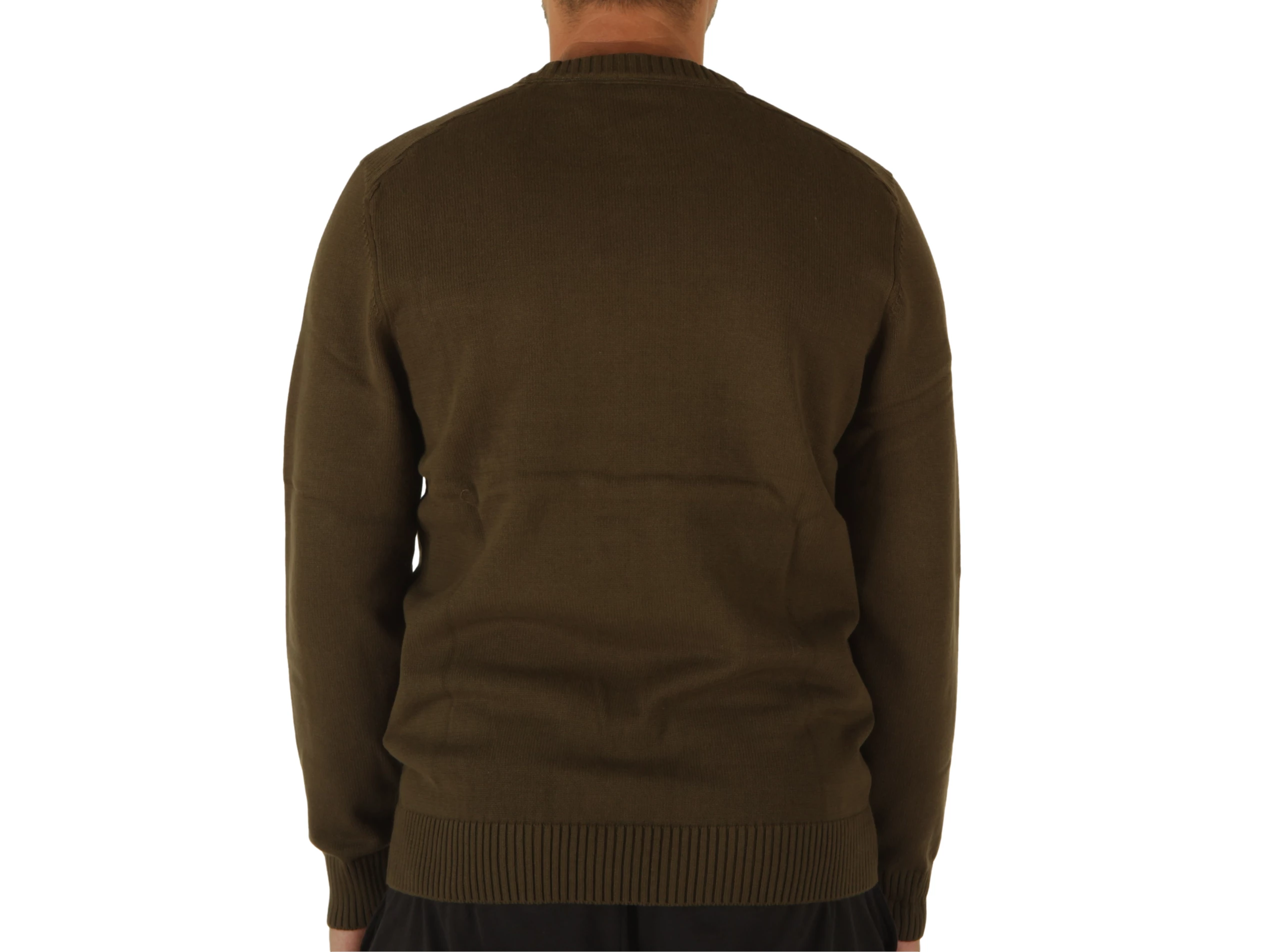 Shoulder detail Crew Neck Jumper Olive