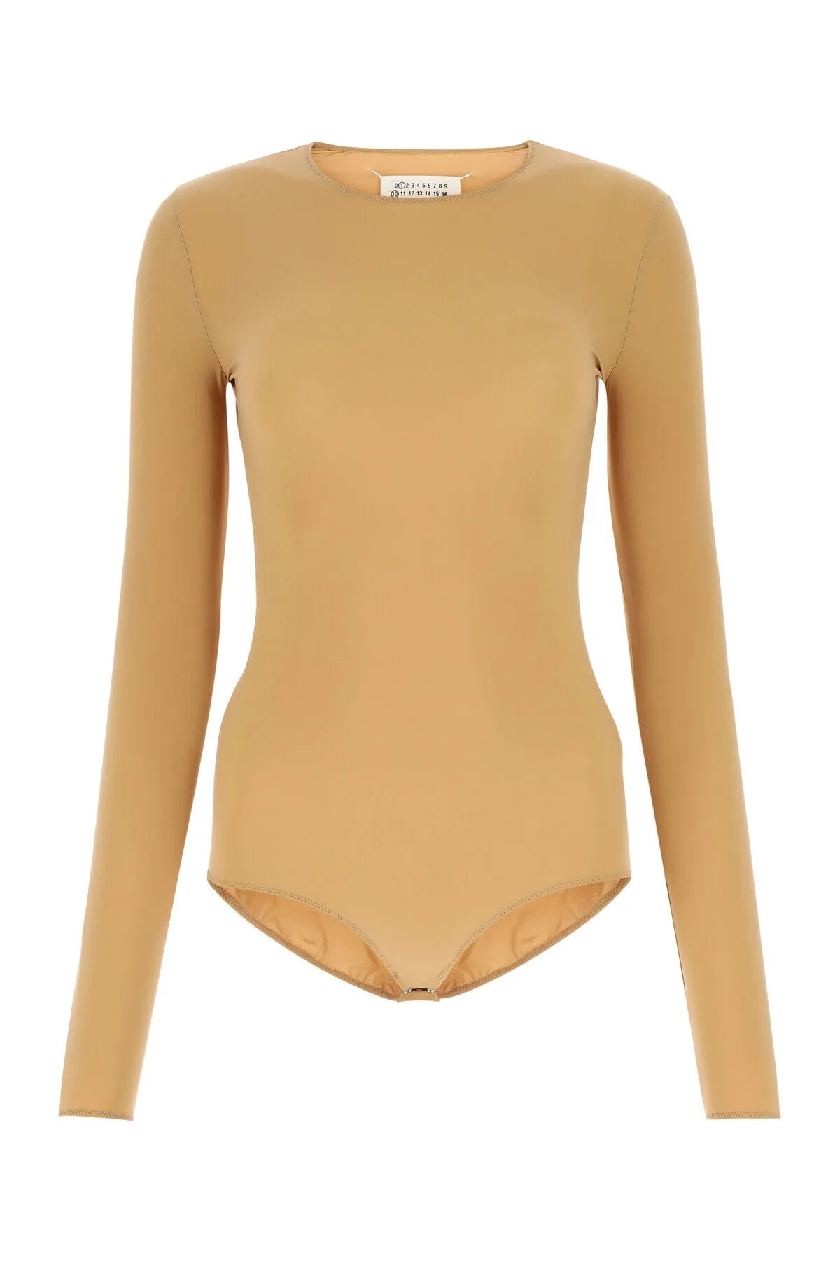 Skin pink stretch nylon bodysuit     