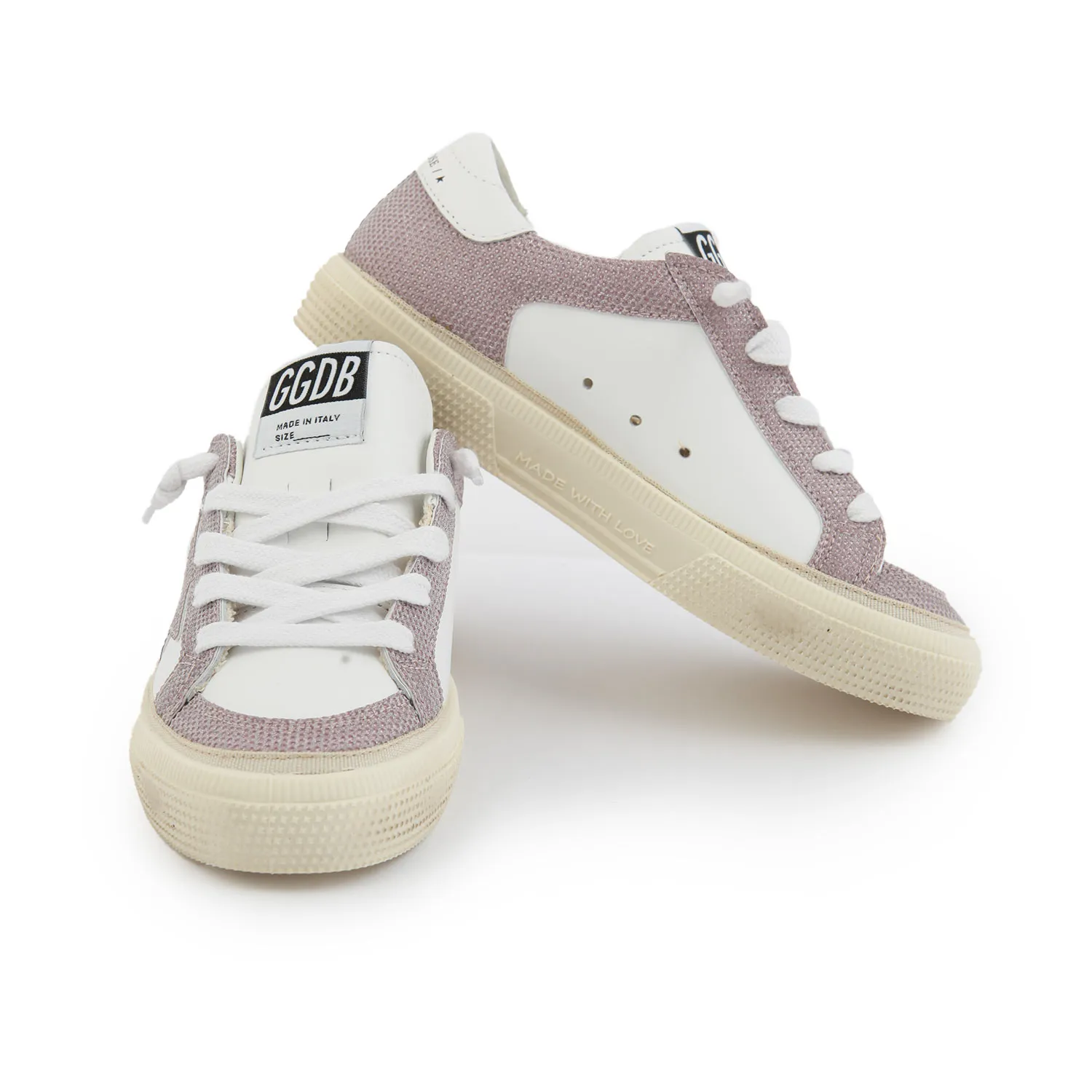 Sneaker May Glitter Bianca E Rosa Bambina Jr