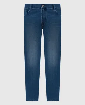 Stefano Ricci Jeans blu con ricamo logo monogramma MST41S3030T0043