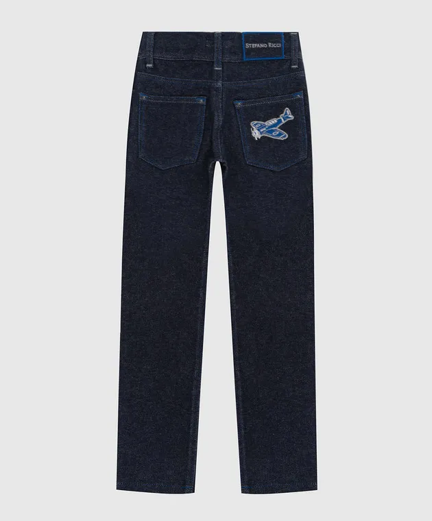 Stefano Ricci Jeans blu scuro per bambini YST74000401656