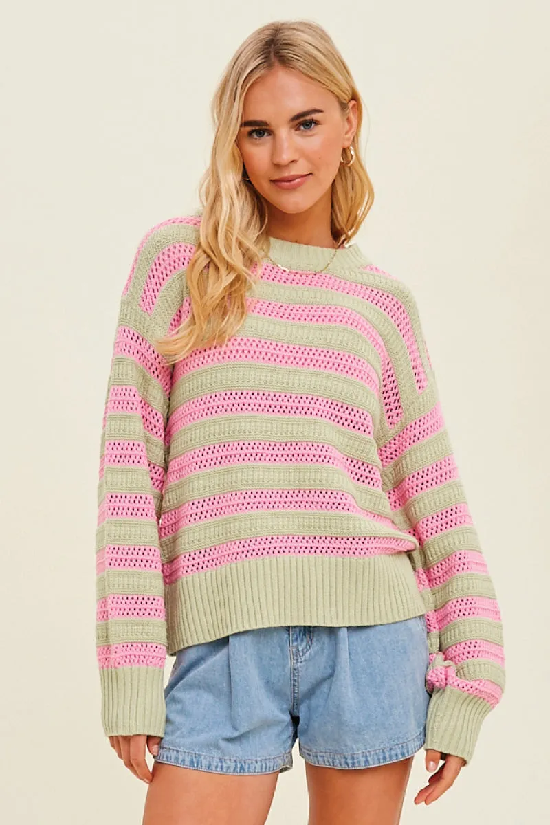 Striped Crochet Sweater