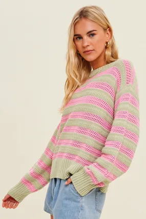 Striped Crochet Sweater