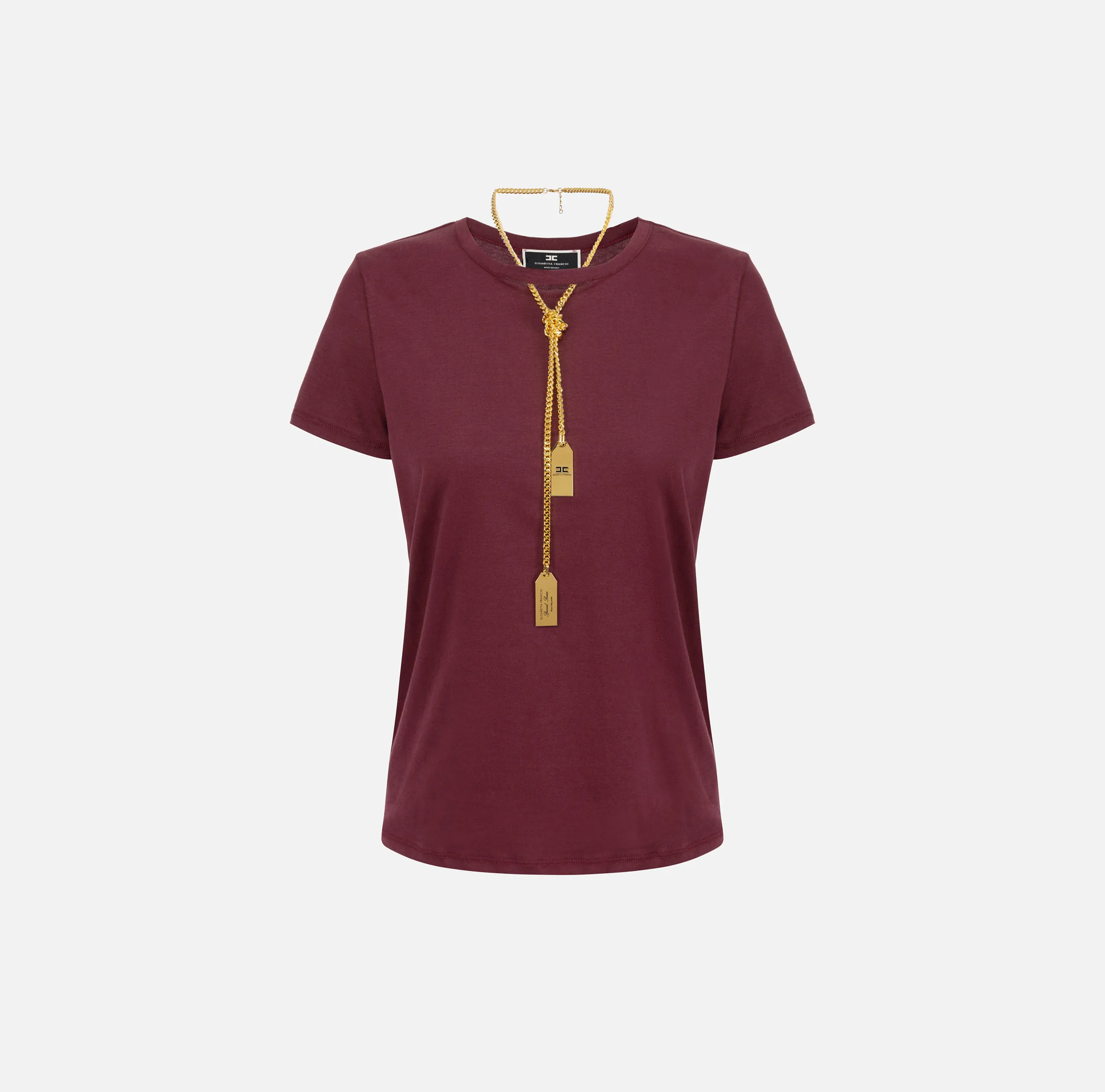 T-shirt in jersey con collana