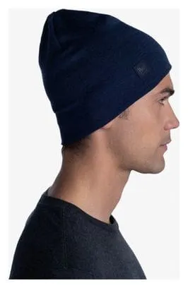 Unisex Buff Midweight Merino Beanie Dark Blue