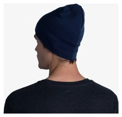 Unisex Buff Midweight Merino Beanie Dark Blue