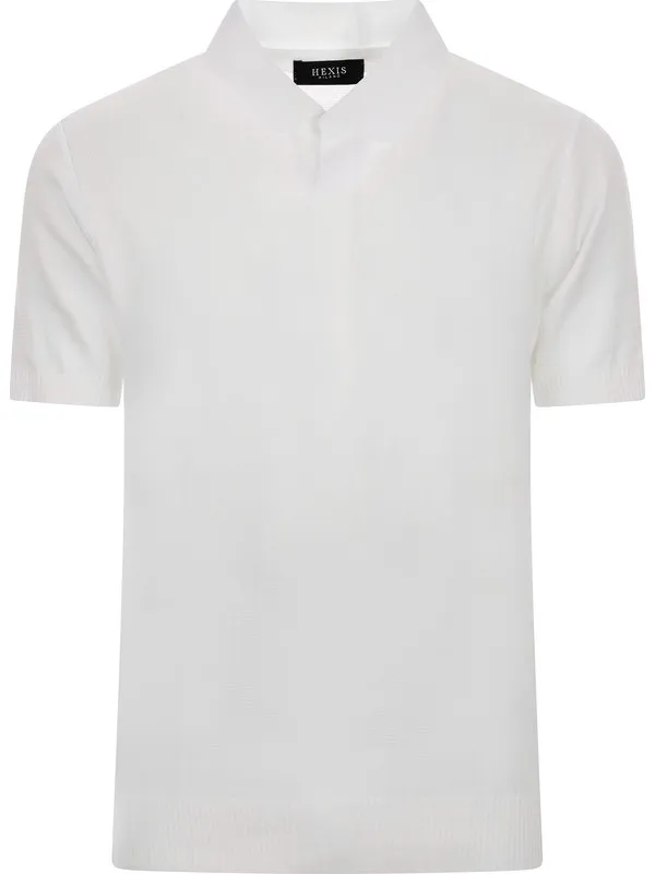 White Polo in Extra-Fine Knit