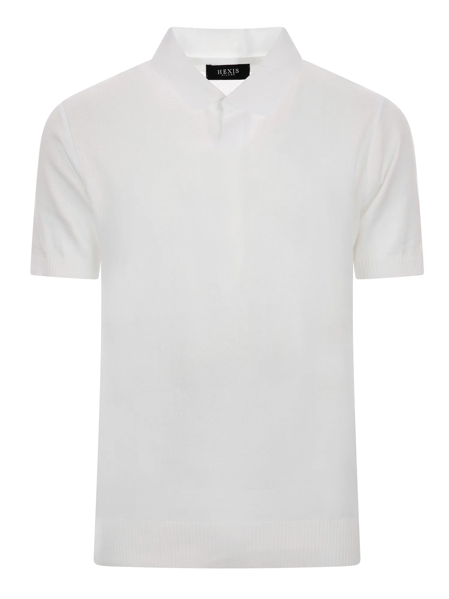 White Polo in Extra-Fine Knit