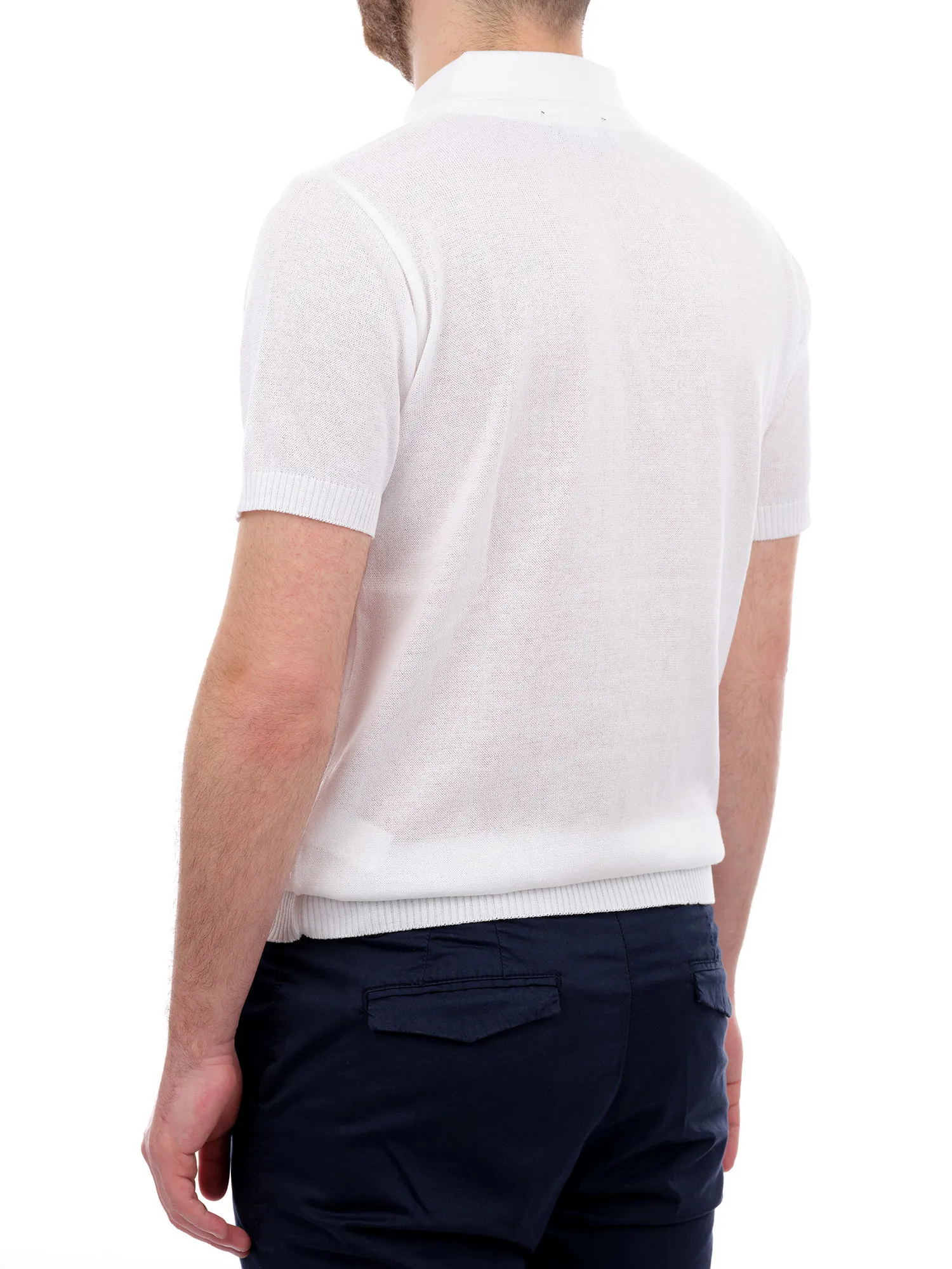 White Polo in Extra-Fine Knit