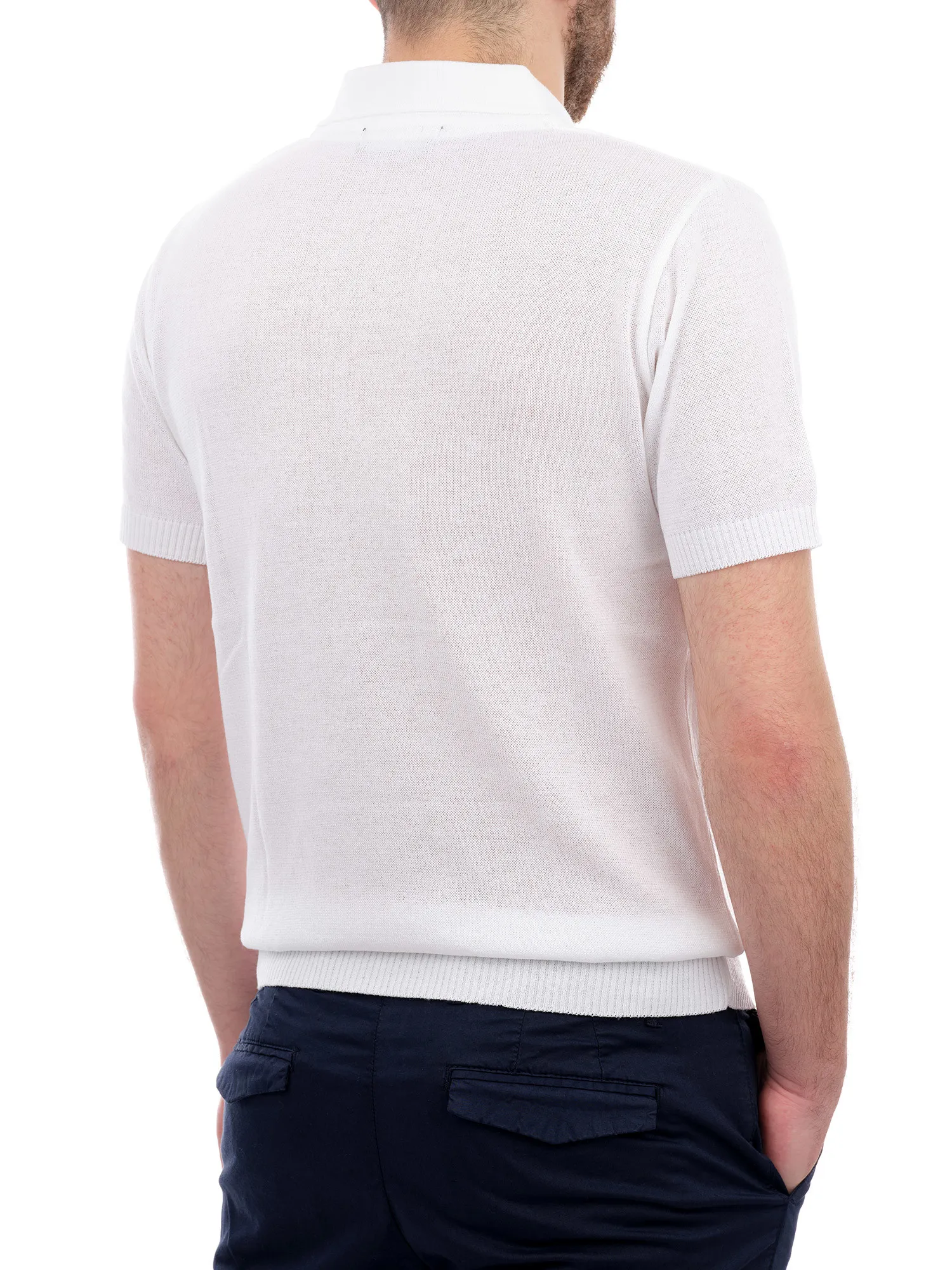 White Polo in Extra-Fine Knit