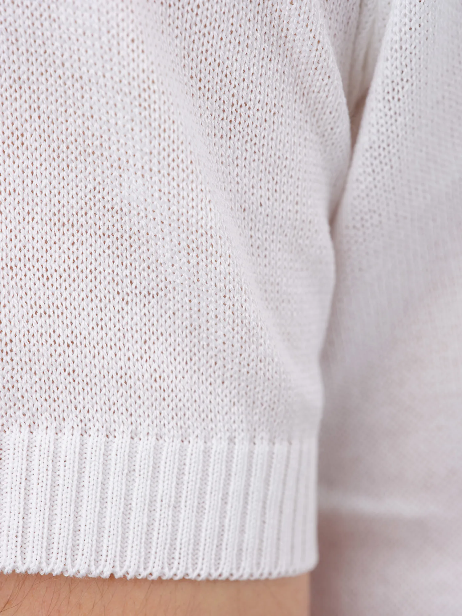 White Polo in Extra-Fine Knit