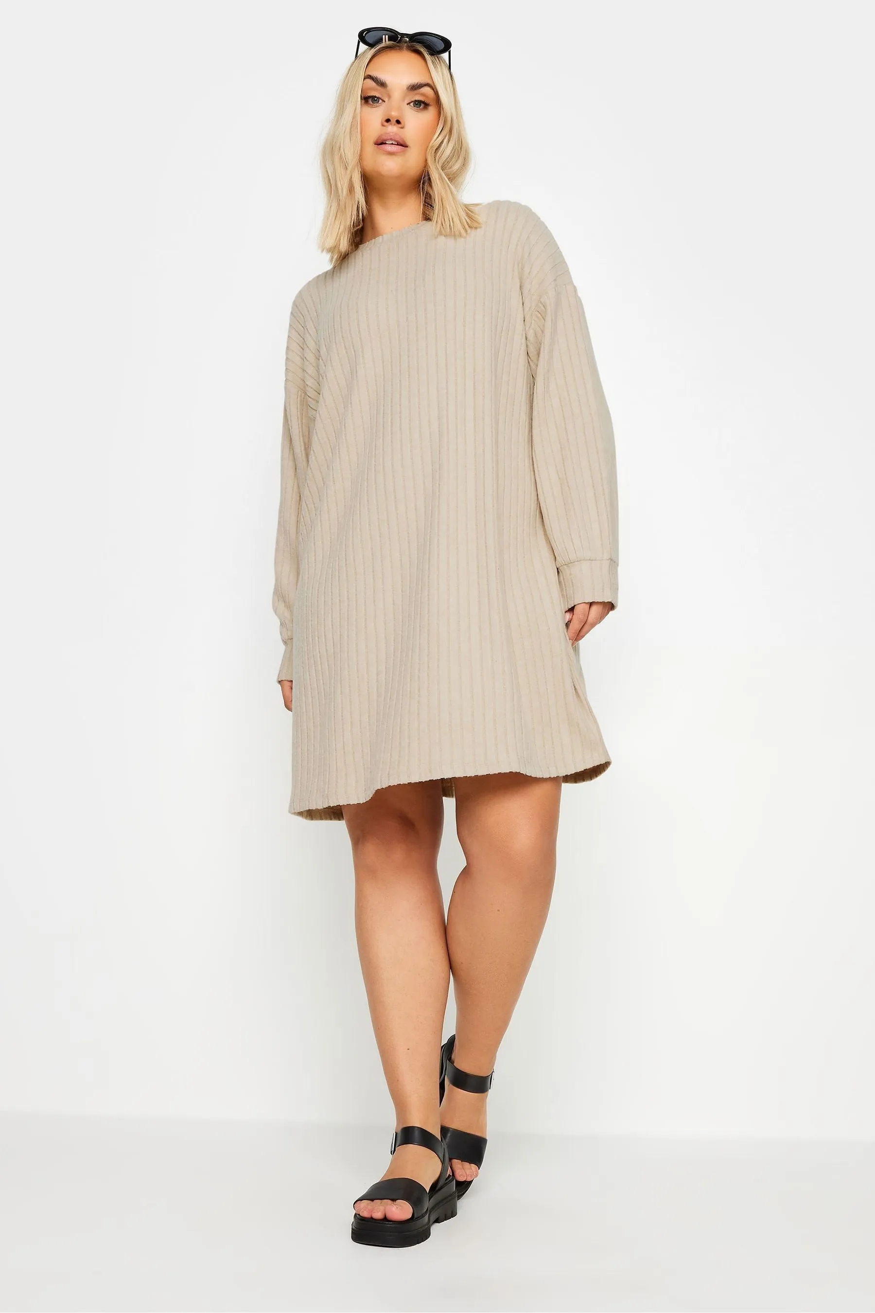 Yours Curve Ribbed Jumper Dress    