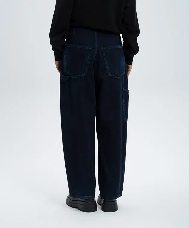 Y`S Yamamoto Mom jeans blu con effetto used YBP13028